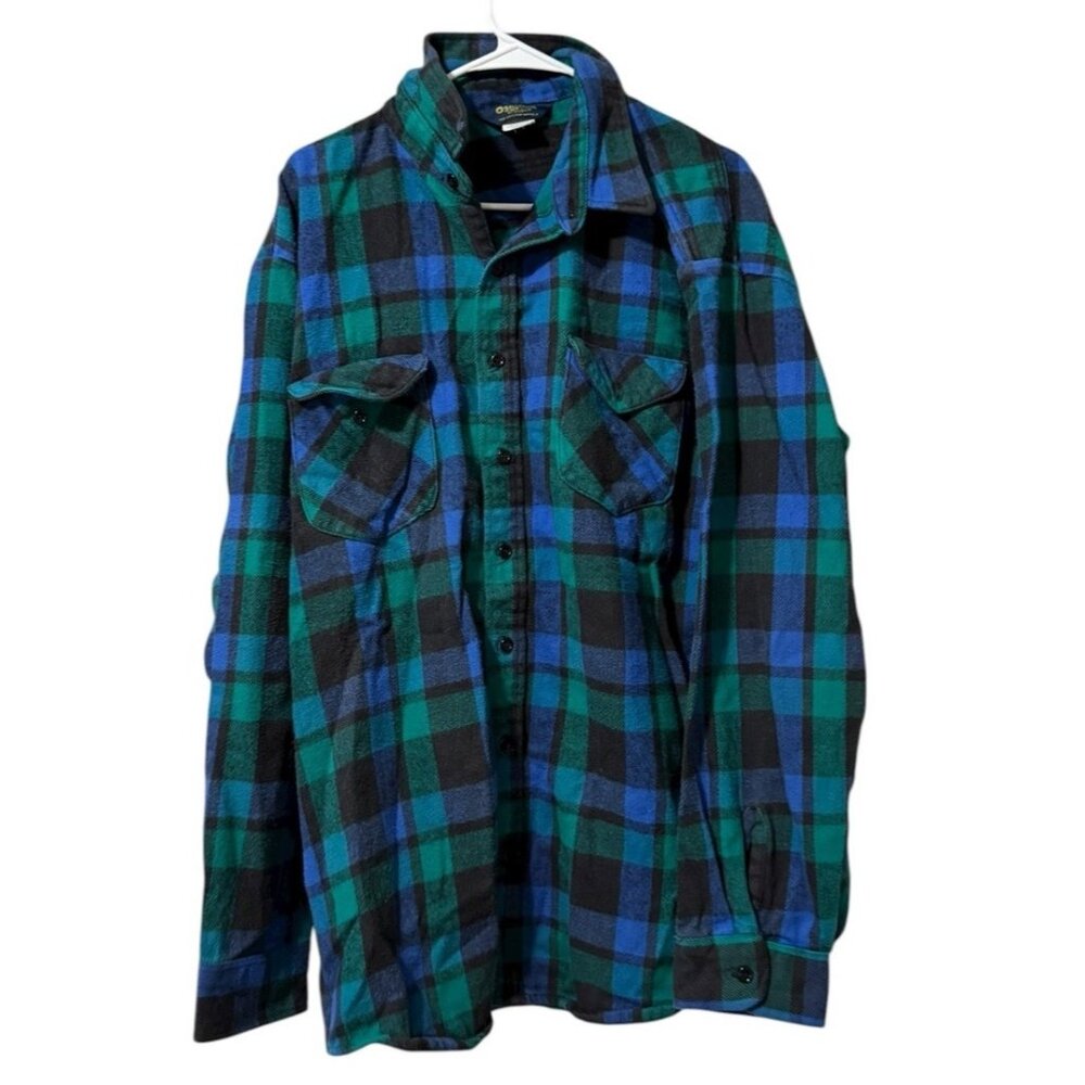 Oshkosh B’Gosh Flannel Shirt Men Size XXLL Buffalo Plaid Button Down Long Sleeve